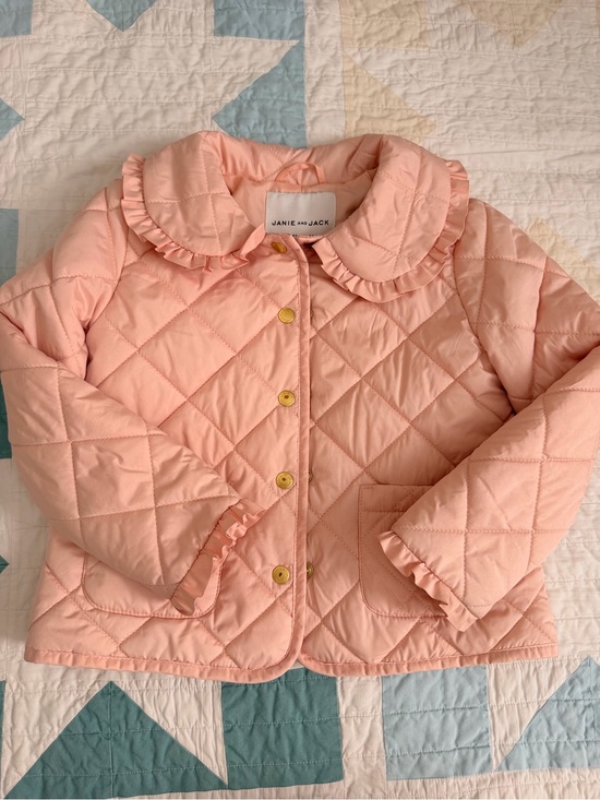 Janie and Jack Other - Janie and Jack 3T Light Pink Quilted Ruffle-Trim Jacket